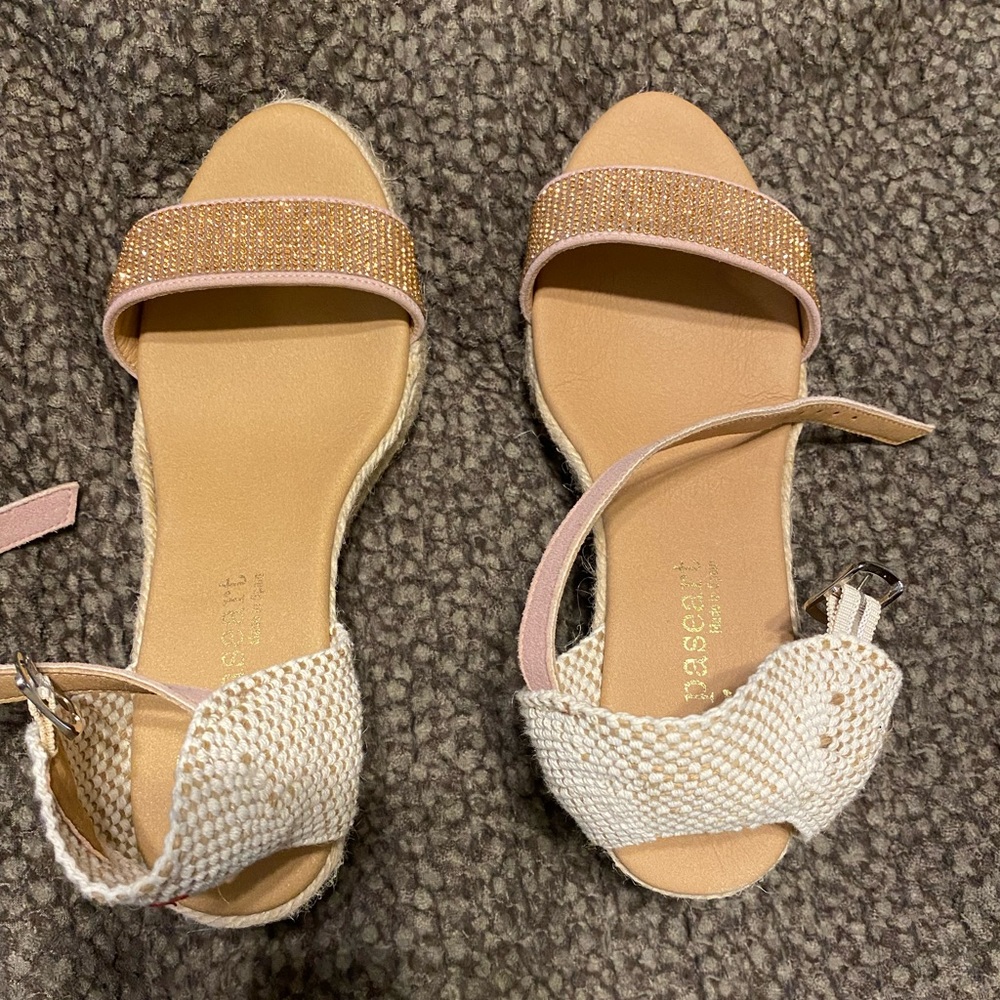Rose and Beige Colored Wedges